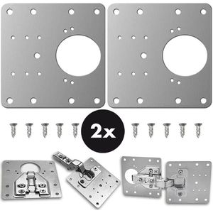 Actie4you® - Keukenkastje deur reparatie platen - Reparatie Plaat - Scharnier Reparatie Plaat - Inclusief Schroeven - 2 STUKS