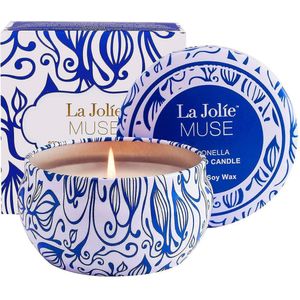 LA Jolie MUSE Citronella kaarsen voor buiten en binnen, 45 uur brandtijd.