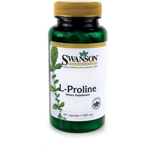 Swanson Health L-Proline 500 MG - Vitamines / Proline - 500 MG - 100 Capsules - 1 Potje