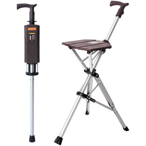 TrendWave 2 in 1 Wandelstok Met Zitje – Wandelstok Opvouwbaar– Kruk Wandelstokstoel Voor Ouderen – Met Eén Knop Open/dicht