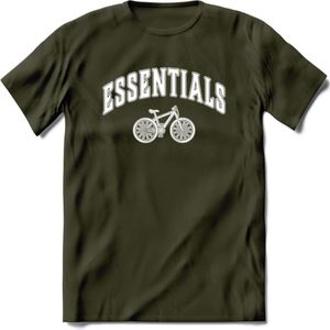 Bike EssentialsT-Shirt | Souvenirs Holland Kleding | Dames / Heren / Unisex Koningsdag shirt | Grappig Nederland Fiets Land Cadeau | - Leger Groen - XXL