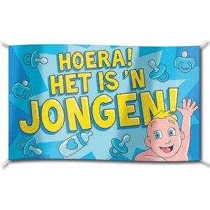 Gevelvlag Hoera een jongen 100 x 150 cm