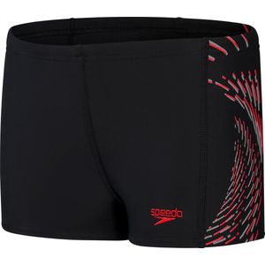 Speedo Plastisol Placement Aquashort Zwart/Rood Jongens Sportzwembroek - Maat 116