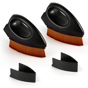 Allecto Plus - Autobandenborstel met Hoge Dichtheid Borstelharen en Handvat - Draagbare Bandenapplicator - Herbruikbare Bandenglansborstel voor Autoreiniging (Bruin)