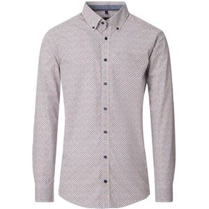 overhemd Casa Moda ml 5 bruin blauw katoen