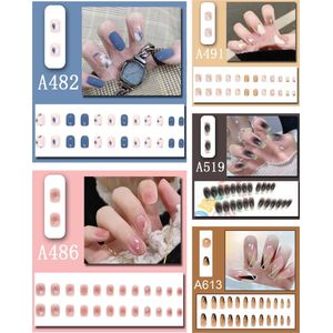 5*24 stuks vierkante kunstnagels om op te drukken, kunstnagels, glanzend, kunstnagels voor vrouwen en meisjes 03