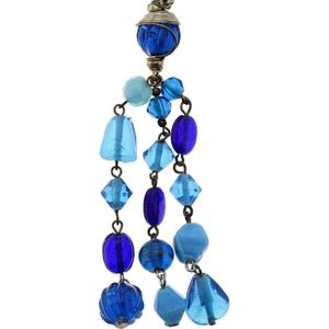 Behave - Ketting Met Blauwe Kralenhanger - Statement Look - 72 cm