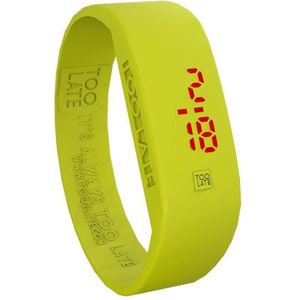 TOO LATE - siliconen horloge - ORIGINAL LED WATCH - Acd yellow - polsmaat L