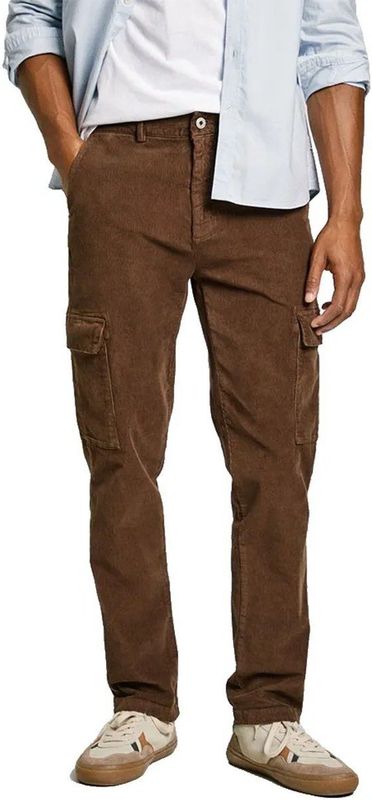 Pepe Jeans - Slim Cargo Corduroy Broek - Bruin - Heren