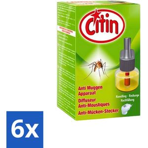 Citin Navulling Anti-Muggenstekker - Diffuseur - Bescherming tot 45 Nachten - Voordeelverpakking - 6 stuks