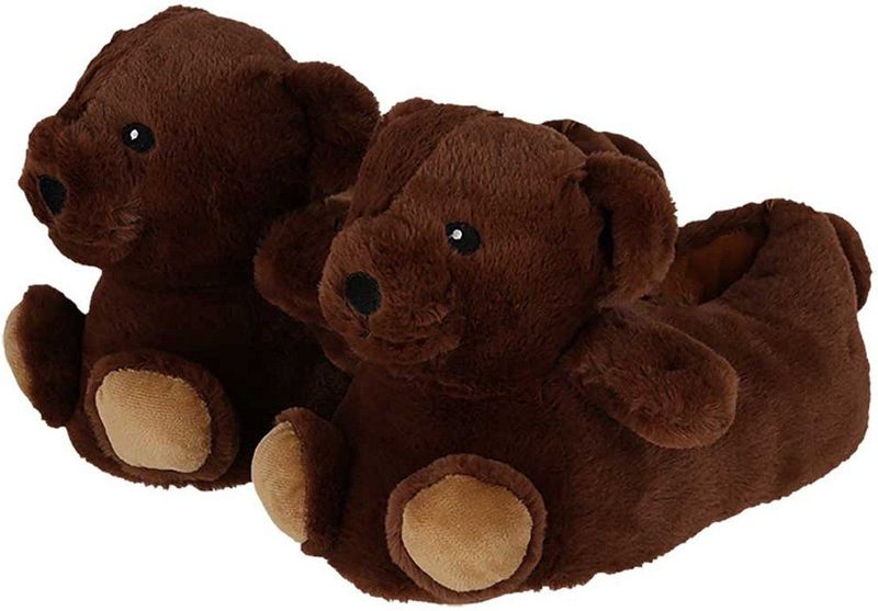 Beren Sloffen - Donker Bruin - Pantoffels - Dames