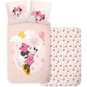 Minnie Mouse Peuterdekbedovertrek Balloon – 100 X 135 Cm – Katoen – Roze