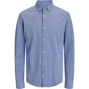 Jack & Jones Overhemd Jprblaaron Pique Shirt L/s 12228496 Faded Denim/slim Fit Mannen Maat - XL