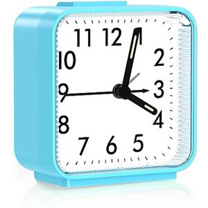Kleine Stille Wekker met Sluimerfunctie en Nachtlampje voor Slaapkamer en Reis