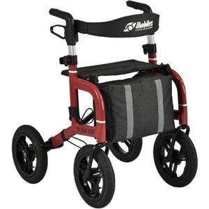 Mobilex Puma - Outdoor Rollator - Rood - Extra Grote Luchtbanden - Zithoogte 59 cm