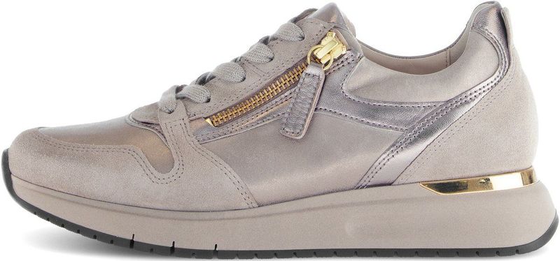 Gabor - 76.446.65 - Sneakers - Zandkleurig Beige - Nubuck Suede met Metallic Details