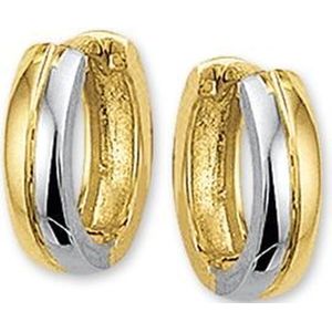 The Jewelry Collection Klapoorringen 3,5 mm Bol - Bicolor Goud