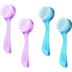 Natuurlijke Gezichtsborstel - Scrub Borstel Gezicht - Milde Reiniging en Peeling - 4 Stuks - Voor Alle Huidtypen - Blauw/Paars