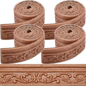 Flexibele 3D Decoratieve Behangrand - Zelfklevende Kroonlijst - Vintage Stijl - Bruin - 330 x 7 inch