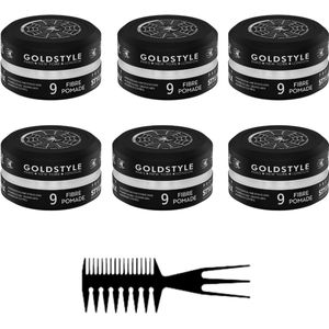 Gold Style 09 Fibre Pomade - Haar Wax Mannen - 6 Stuks 900ML
