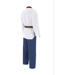 JCalicu poomsae taekwondopak poom jongen | WT | Wit / Blauw (Maat: 180)