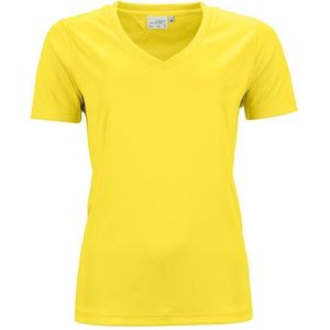 James and Nicholson Dames/dames Actief V Hals T-Shirt (Geel)