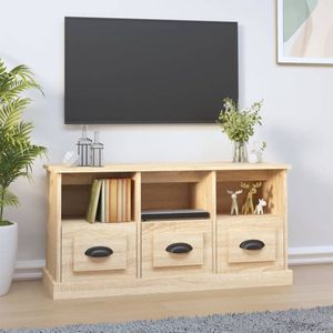 The Living Store Tv-kast Sonoma Eiken - 100 x 35 x 50 cm - Duurzaam bewerkt hout