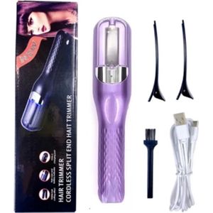 Tondeuse Geschikt voor gespleten haarpunten, trimmer Geschikt voor gespleten haarpunten, beschadigd haar verwijderen, reparatie, haarverzorging, oplaadbaar, draadloos knippen, paars