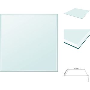 vidaXL Tafelblad - Gehard glas - 700 x 700 mm - Transparant - Tafelonderdeel