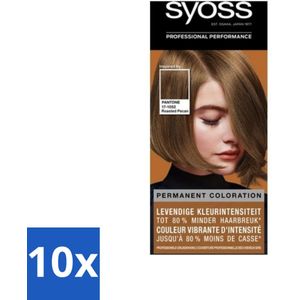 10 x Syoss - Haarverf - Pantone 6-66 Roasted Pecan - 1 Haarkleuring - Blonde Haar - Warme Tinten - Haarverzorging - Salonplex - Grijsdekking