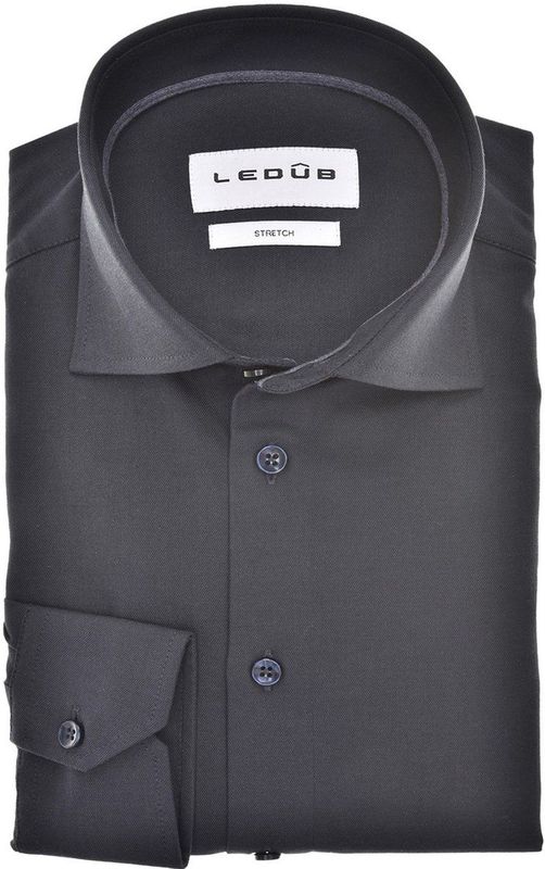 Ledub modern fit overhemd, popeline, donkerblauw