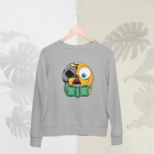 Feel Free - Halloween Sweater - Smiley: Gezicht lezen - Maat L - Kleur Grijs