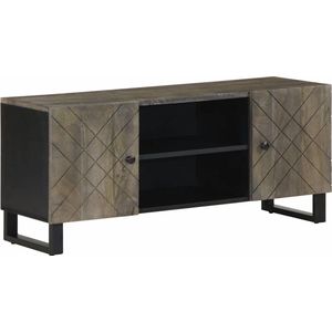 vidaXL - Tv-meubel - 105x33x46 - cm - massief - mangohout - zwart