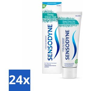 24 x Sensodyne - Tandpasta - Deep Clean Gel - Grondige Reiniging - 75 ml - Tandpasta Voor Gevoelige Tanden - Gevoelige Tanden - Diepe Reiniging - Fluoride Tandpasta - Tandplak Verwijderen