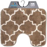 Wicotex - Toiletmat Marseille Taupe - Antislip onderkant - WC mat met uitsparing - Afmeting 50x60cm