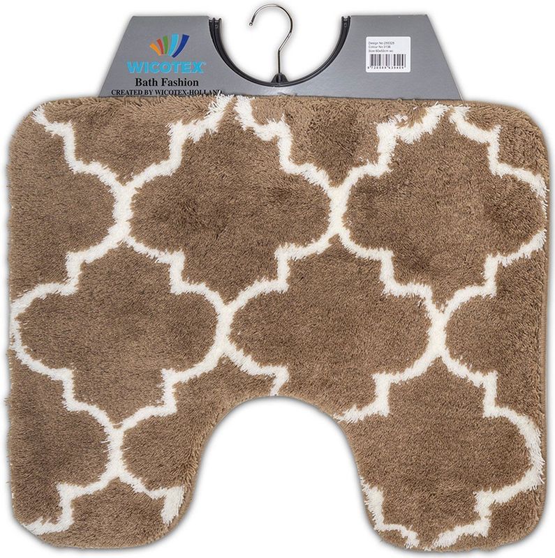 Wicotex - Toiletmat Marseille Taupe - Antislip onderkant - WC mat met uitsparing - Afmeting 50x60cm