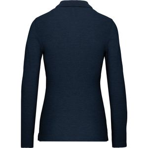 Polo Dames XL WK. Designed To Work Kraag met knopen Lange mouw Navy 65% Polyester, 35% Katoen