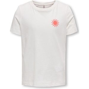 ONLY KOGHAPPY LIFE O-NECK SS TOP JRS Meisjes T-shirt - Cloud Dancer Bel Air