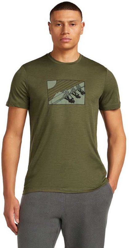 Icebreaker - Merino 150 Tech Lite SS Tee In The Wild - T-shirt - Loden - Heren