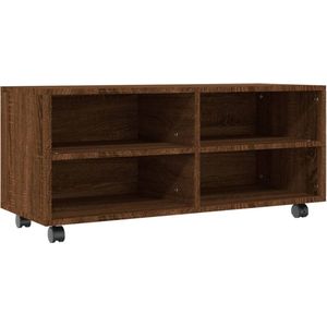 VidaXL Tv-meubel met Wieltjes 90x35x35 cm - Bewerkt Hout - Bruineikenkleur