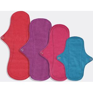 Eco Femme Starter Kit, Wasbaar maandverband - Probeerset - 100% biologisch katoen - Donker