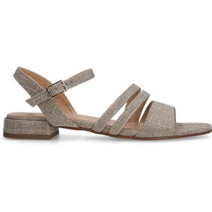 Manfield - Dames - Gouden glitter sandalen - Maat 40