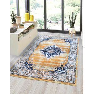 Flycarpets Sarande Vloerkleed Vintage - Oranje / Blauw - Laagpolig - 200x290 cm