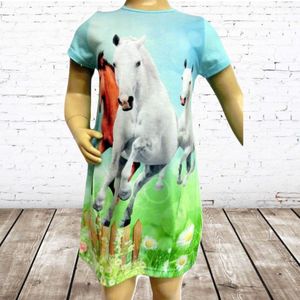 Blauw shirt met Flamingo -James & Nicholson-134/140-t-shirts meisjes