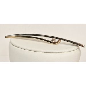 Broche - Le Chic - SJB10 - geel/witgoud - 14 karaat - diamant 0.10 crt. - uitverkoop - Gewicht 7.3 gram van €1340,= voor €935,=