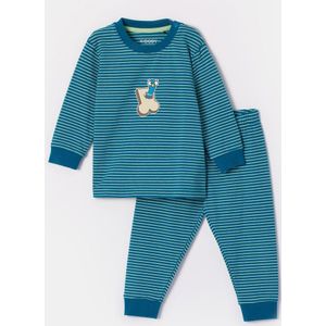 Woody pyjama baby jongens - groen gestreept - duif - 252-10-PLC-Z/928 - maat 80