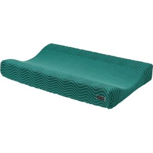 Meyco Baby Waves aankleedkussenhoes - emerald green - 50x70cm