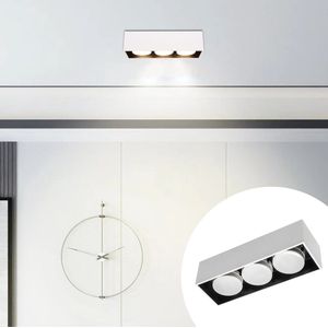 LED's Light Cube LED Plafondlamp - 3 lichtpunten - Draaibaar licht - Staal - 30 x 8 cm - Wit