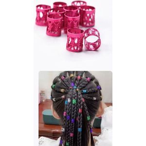 Akyol - Beads for braids – Kralen voor braids – Dreadlock haar ringen -braids -braids roze braids – Extension Kralen – Rasta haar bedels – Manchet Clip – Vlecht haarringen – Haarbedels – 25 stuks