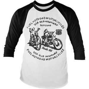 Route 66 Raglan top -M- FUEL Wit/Zwart